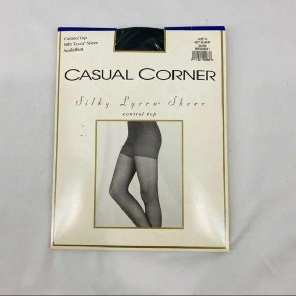 Casual Corner Accessories - Casual Corner Pantyhose Silky Lycra Jet Black
